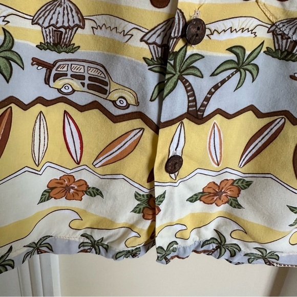 Vintage Boys XS Kahala Hawaii Yellow Button Up Shirt Hawaiian Tropical Vacation - Picture 5 of 5